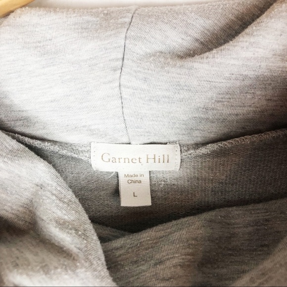 Garnet Hill Cowl Neck Pull Over Tunic | Heather Gray | Size Large - Picture 3 of 10